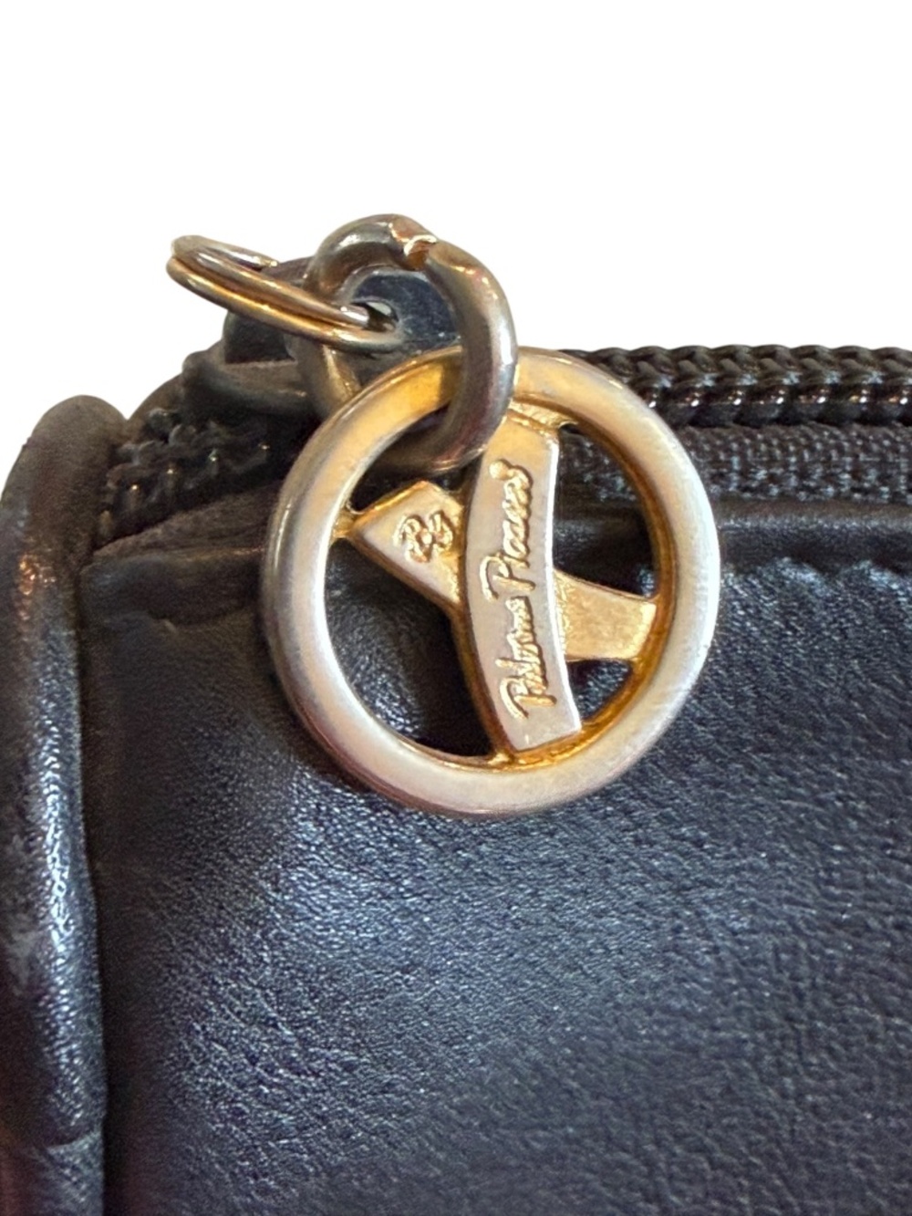 Paloma Picasso Vintage Black Leather Crossbody Bag Gold X Hardware - Picture 7 of 11